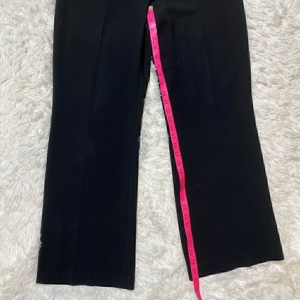 Louben Dress Pants Wide Leg Womens Size 12 Career Black Flowy Lightweight - Picture 6 of 9